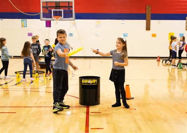 Students in gym class.